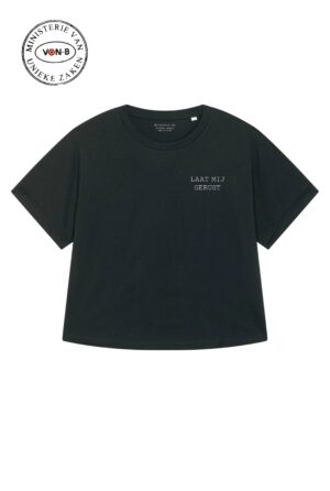 T-shirt vrouw - Zwart - Relaxed fit - Laat mij gerust